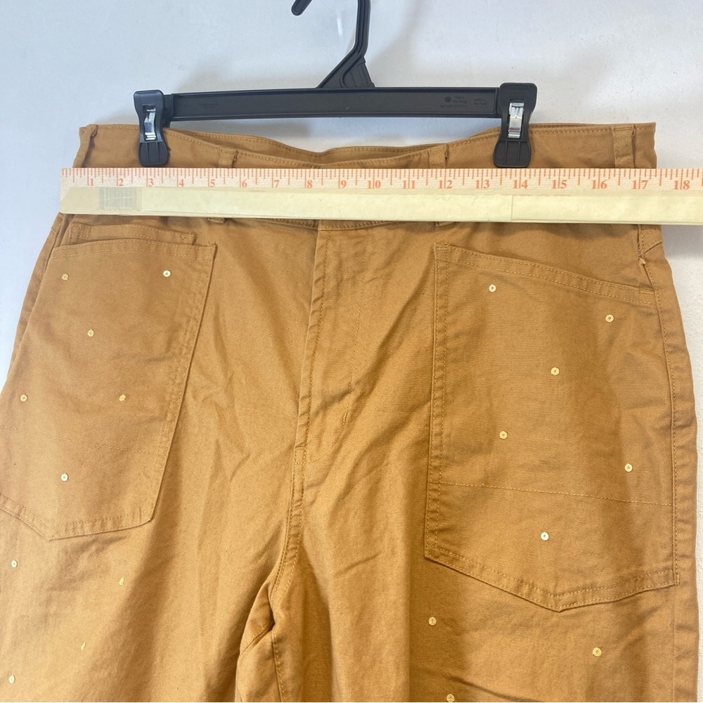 Anthropologie Pilcro  Wanderer Mid Rise Relaxed Leg Pants 34 Applique Edition - Picture 6 of 16